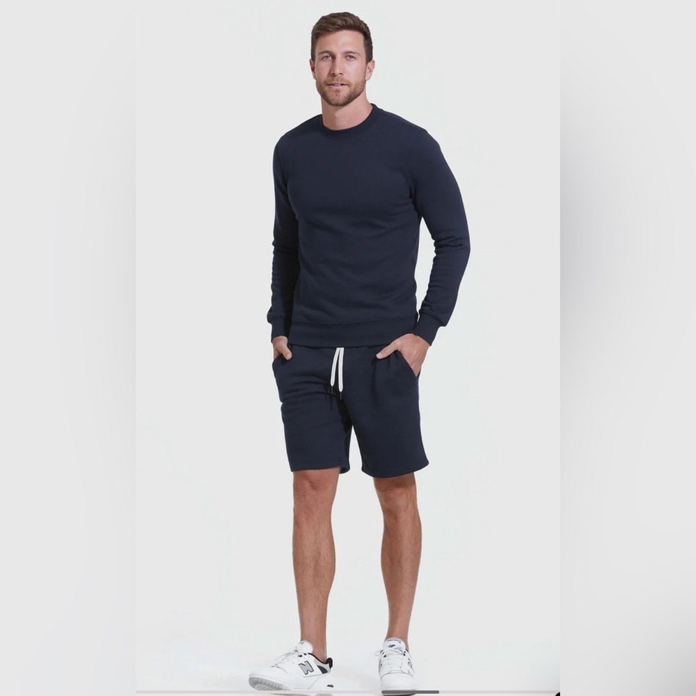 True Classic Navy Fleece French Terry Shorts